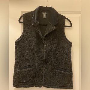 Rafaella black vest with corduroy collar. Size small